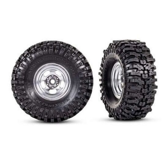 Tires & wheels, assembled (1.0' satin chrome wheels, Mickey Thompson Baja Pro Xs 2.4x1.0' tires) (2)