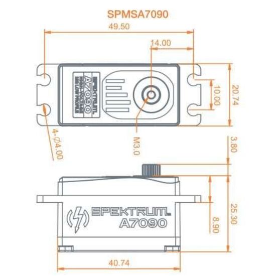 SERVO A7090 Brushless Low Profile MG HV Servo, 3 image