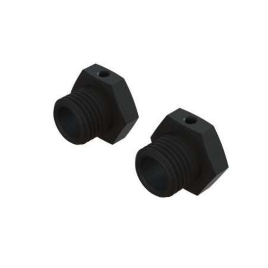 Aluminum Wheel Hex 17mm - 14.6mm Thic k, Black (2)