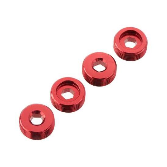 Nut Front Hub Aluminum Red (4), 3 image