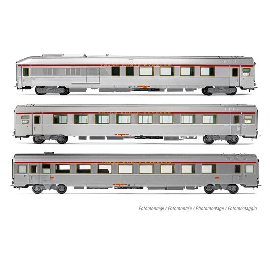 SNCF 3 voitures inox TEE Mistral set 2 Ep.VI