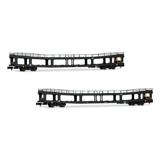 SNCF 2 Wagon de chargement de voitures DD DEV 66 vert Ep.V