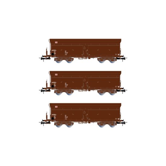 DB AG 3 Wagons à déchargement automatique Fals 164 brun Ep V
