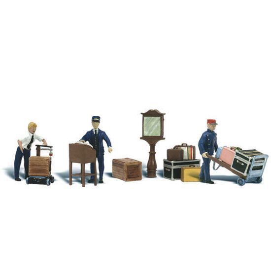 H0 Personnel de gare avec accessoires