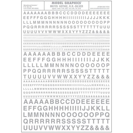 lettres gothiques argentées