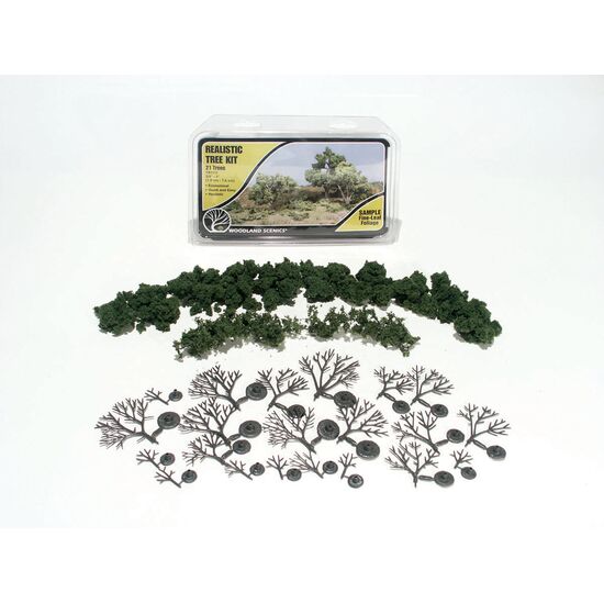 Kit de feuillus 21 pcs vert moyen 2-8 cm