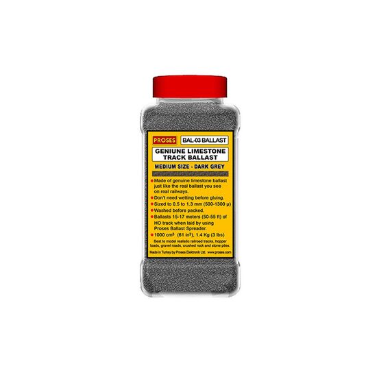 1 Kg echter Kalkstein-Schotter N (Dunkelgrau)
