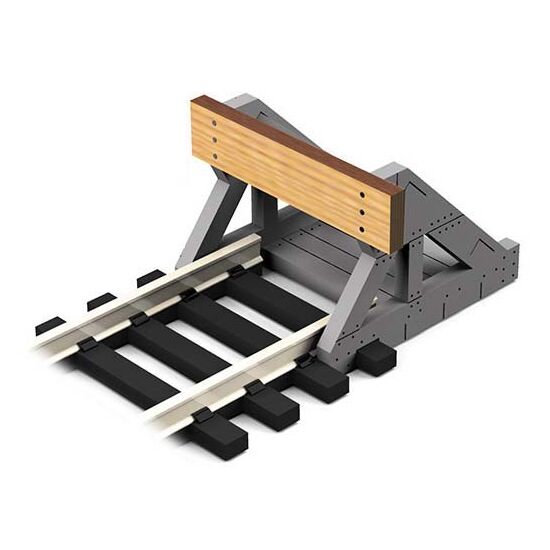 2 x butoir Gr. H0 avec plaque en bois véritable