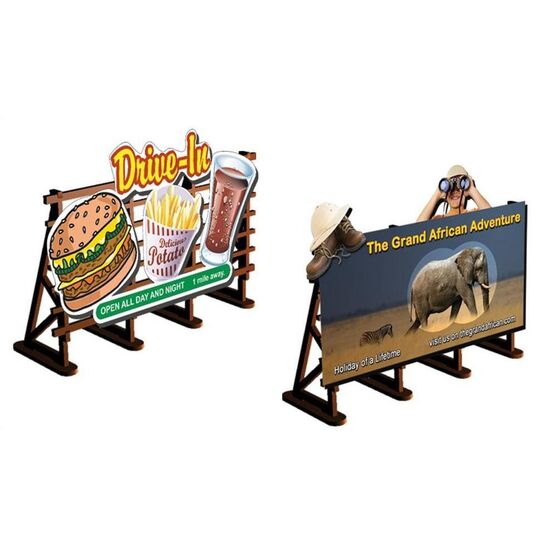 Set de 2 panneaux publicitaires Drive-In + Safari