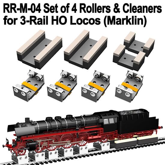 H0-AC 4 pièces supports roulants + feutres de nettoyage Märklin