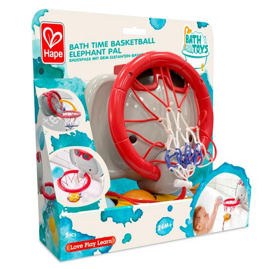 Les joies de la baignade avec le panier de basket-ball des éléphants