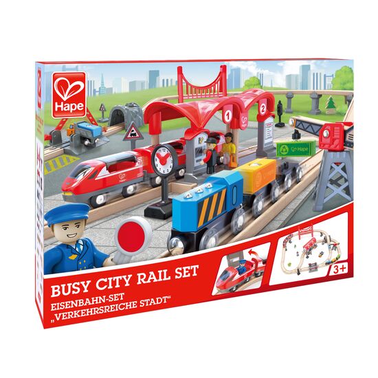 Eisenbahn-Set verkehrsreiche Stadt