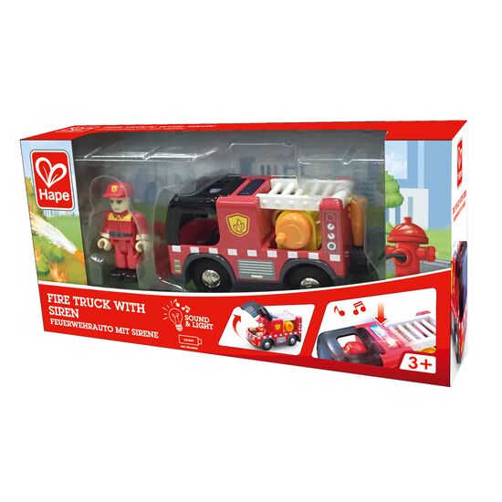 Camion de pompiers avec sirène