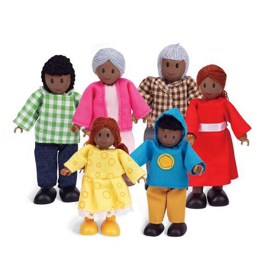 Famille de poupées peau foncée 6pcs., 2 image