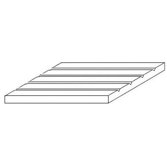 Platte  weiss  15x30cm  0.50mm fein geriffelt