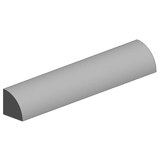 35cm Viertelrund  opak P-Styren 1.0mm (5 stk)