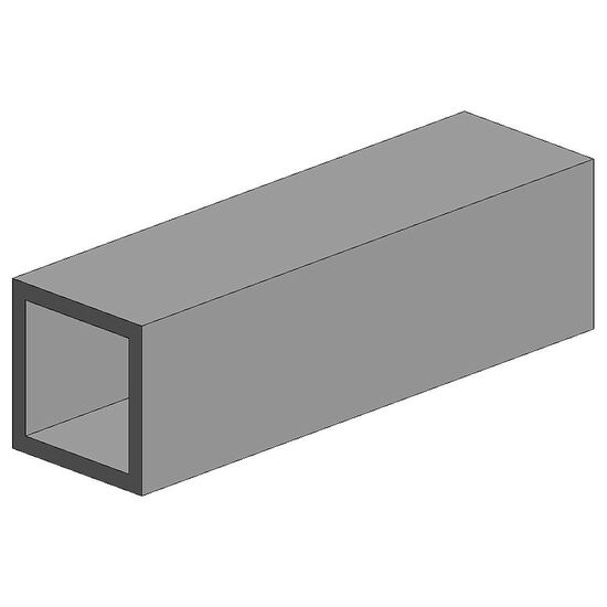 35cm Vierkant  hohl  opak P-Styren 4.8mm (3 stk)