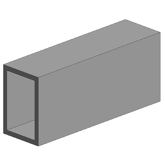 35cm Rechteck hohl opak P-Styren 3.2x 6.3mm (3stk)