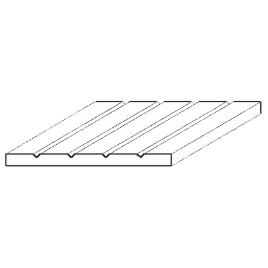 Platte  weiss  15x30cm  1.0mm V-geriffelt .030