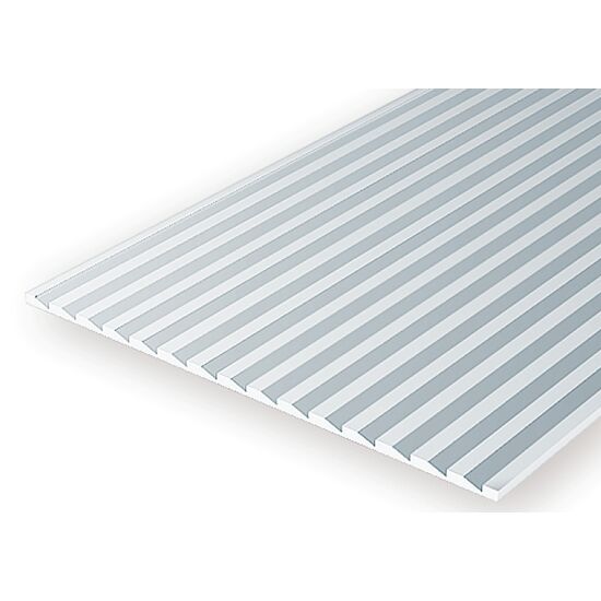 Platte  weiss  15x30cm  1.0mm V-Riff  rund .083