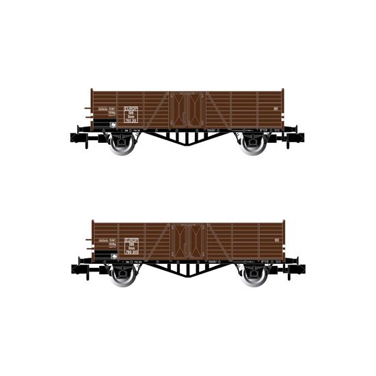 ÖBB 2 wagons de marchandises découverts ex Villach brun Ep.III