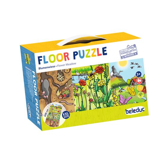 Puzzle au sol Découvre la prairie fleurie
