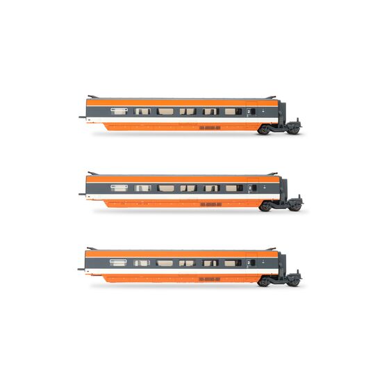 SNCF TGV Sud-Est version inauguration 1981 Coffret de 3 voitures intermédiaires 3x 2ème classe Ep. I