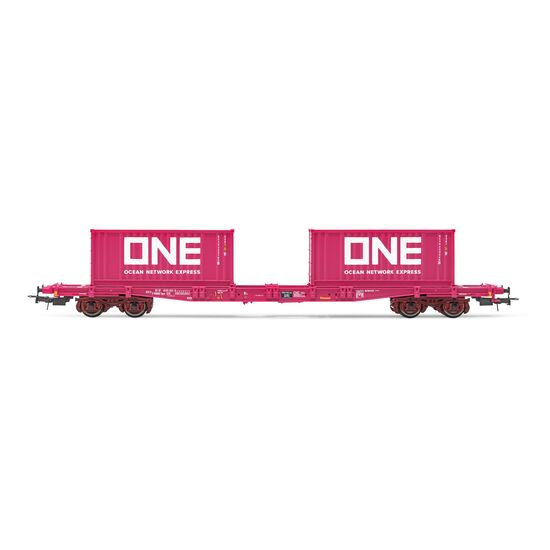 TOUAX Wagon porte-conteneurs à 4 essieux S7B chargé de 2x 20' containers ONe Ep.V