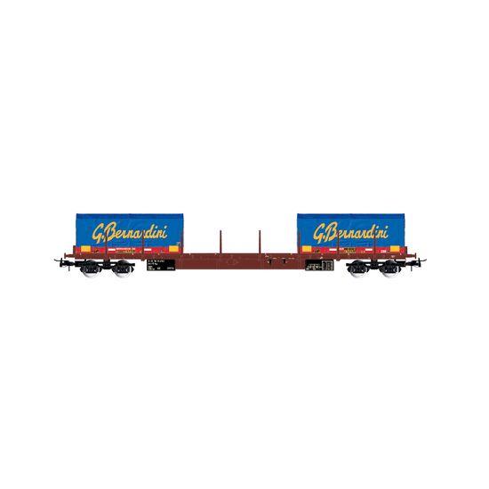 FS Wagon porte-grumes à 4 essieux Rgs avec 2x 20' coil containers Gruppo Bernardini Ep.V