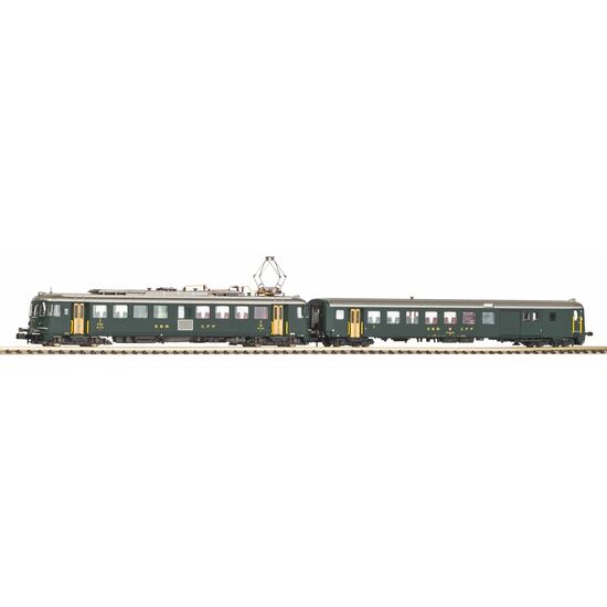 SBB RBe 4/4 und Steuerwagen BDt grün mit alter Sch