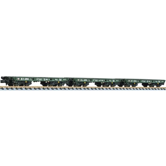 DB AG Coffret de 3 wagons à 4 essieux. Wagon pour charges lourdes Rlmmp