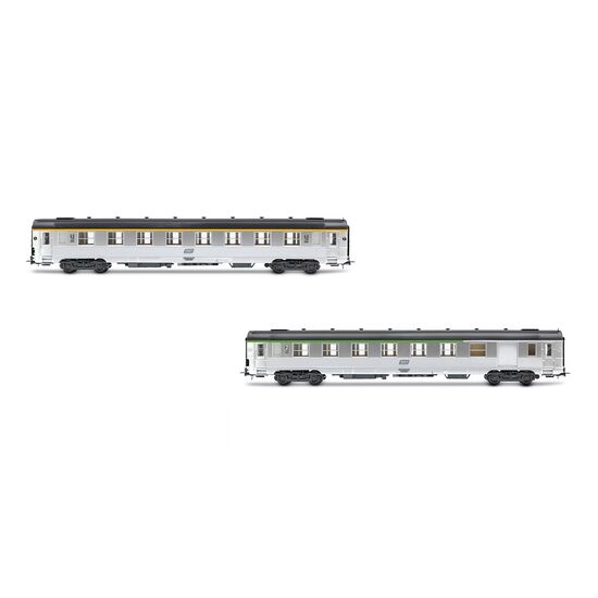 SNCF 2 pièces. Coffret DEV voitures voyageurs Inox A8 + B6D Ep. IVc