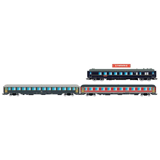 FS 3-teil. Set Alpen-Express  WR CIWL 1925T UIC + UIC-X A rot/grau + UIC-X B grau  Ep. IVb