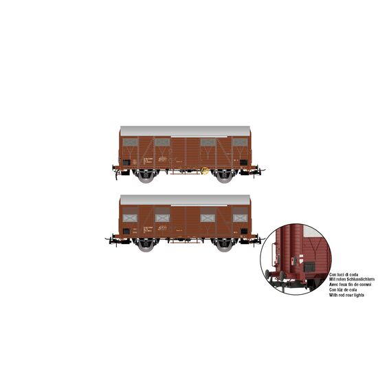 FS 2 Gs wagon de marchandises couvert un wagon avec feu arrière Ep. IV