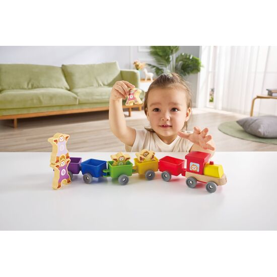 Petit singe et train de jouets à chiffres, 3 image