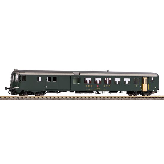 Voiture-pilote CFF BDt 914-1 EW II verte avec vieux schémas