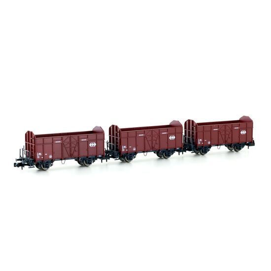 SBB 3 offene Güterwagen SBB Kreuz Fbkk Ep.IV