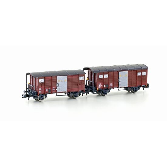 BLS 2 wagons marchandises couverts 1x K2 et 1x K3 brun Ep. IV