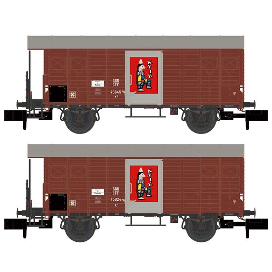 SBB 2 gedeckte Güterwagen K3 Zirkus Knie