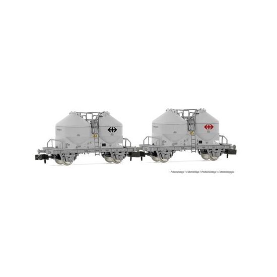 SBB 2 x 2-achsige Silowagen Ucs grau Ep.IV SWISS EDITION
