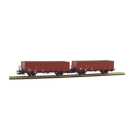 SBB Rungenwagen-Set (2Stk.) mit Holzwänden Typ Fbk SWISS EDITION