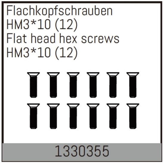 HM3*10mm Flachkopfschrauben 12 Stück