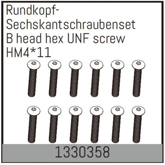 Rundkopf-Sechskantschrauben HM4*11
