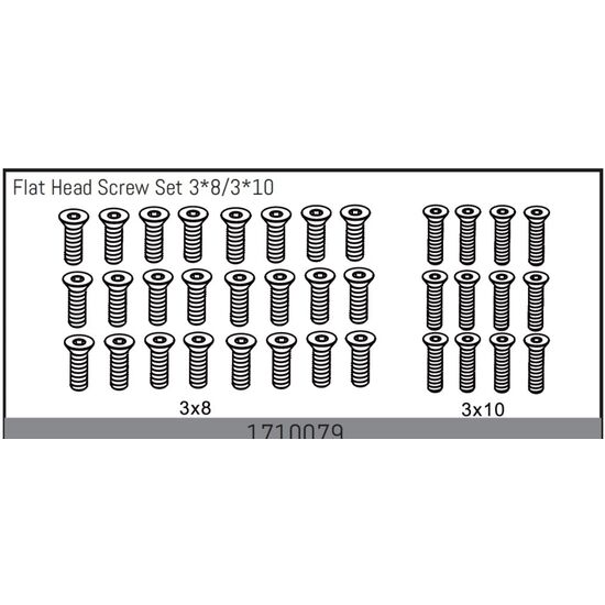 Flat Head Screw Set 3*8/3*10