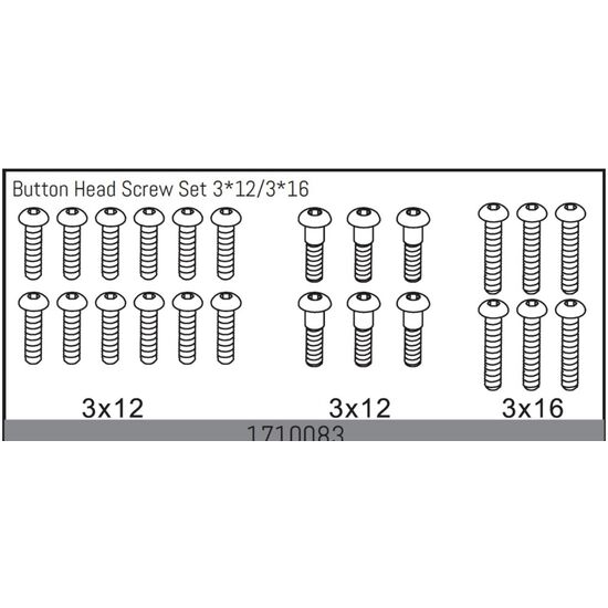 Button Head Screw Set 3*12/3*16