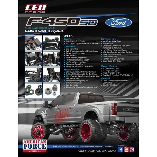 Ford F450 SD  1/10 Solid Axle RTR Blue, 2 image