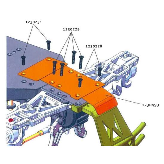 AB1230493-Alu. Protection Plate for Truggy AT2.4/3.4 and Truck AMT2.4/3.4