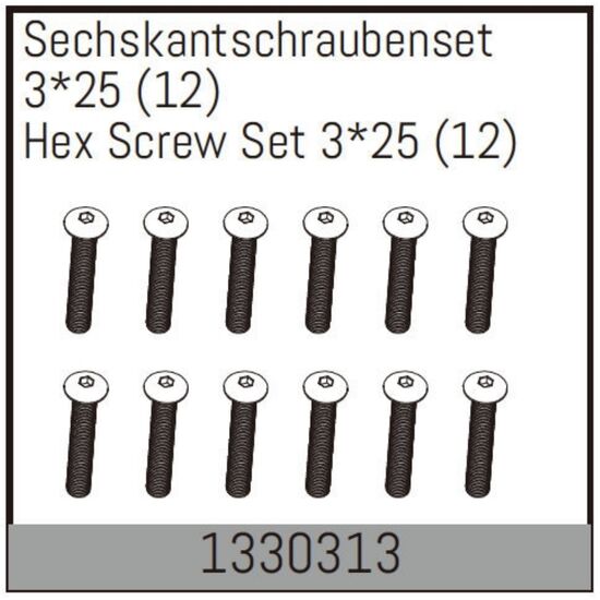 Sechskantschraubenset 3*25 (12)