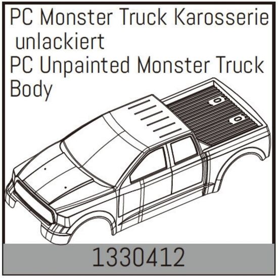 PC Monster Truck Karosserie unlackiert