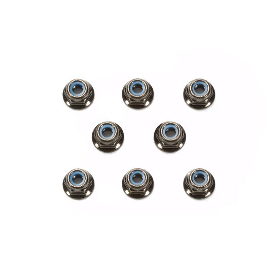 4mm Flange Lock Nut black (8pcs)